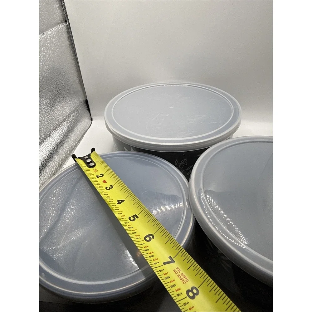 Temptations Stainless Steel Bowls With Lids/ Set of 3 Old World/Floral Lace Gray